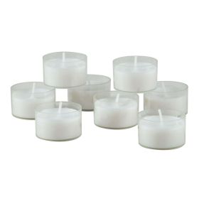 Stonebriar Unscented Long Burning Clear Cup Tealight Candles with 6-7 Hour Burn, 48 Pack, White