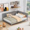 Full Size Wood Daybed/Sofa Bed, Gray