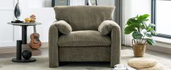 Modern Style Chenille Oversized Armchair Accent Chair Single Sofa Lounge Chair 38.6'' W for Living Room, Bedroom, Green