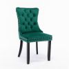 Collection Modern, High-end Tufted Solid Wood Contemporary Velvet Upholstered Dining Chair with Wood Legs Nailhead Trim 2-Pcs Set,Green, SW2001GN