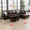 Brown Faux Leather 3-Piece Couch Living Room Sofa Set B