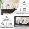 Classic Retro Style Console Table with Three Top Drawers and Open Style Bottom Shelf, Easy Assembly (Espresso)