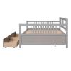 Full Size Daybed Wood Bed with Two Drawers,Gray