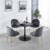 31.5"Black Tulip Table Mid-century Dining Table for 2-4 people With Round Mdf Table Top, Pedestal Dining Table, End Table Leisure Coffee Table