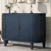 U-Style Storage Cabinet Sideboard Wooden Cabinet with Antique Pattern Doors for Hallway, Entryway, Living Room