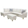 White Faux Leather Living Room Sofa Set A