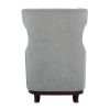 Button Tufted Wing-Back Accent Chair 1pc Light Gray Fabric Upholstered Pillow Solid Wood Traditional Living Room Furniture