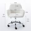 Faux Fur Home Office Chair,Fluffy Fuzzy Comfortable Makeup Vanity Chair ,Swivel Desk Chair Height Adjustable Dressing Chair for Bedroom