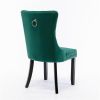 Collection Modern, High-end Tufted Solid Wood Contemporary Velvet Upholstered Dining Chair with Wood Legs Nailhead Trim 2-Pcs Set,Green, SW2001GN