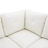 White Faux Leather Living Room Sofa Set A