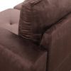 Brown Microfiber 3-Piece Living Room Sofa Set A