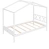 Twin Size Wood House Bed with Storage Space, White