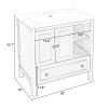 [VIDEO] 30" Bathroom Vanity with Sink, Bathroom Storage Cabinet with Doors and Drawers, Solid Wood Frame, Ceramic Sink, White