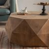 38"Three-dimensional Embossed Pattern Design American Retro Style Coffee Table