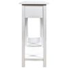 Rustic Brushed Texture Entryway Table Console Table with Drawer and Bottom Shelf for Living Room (Ivory White)