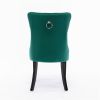 Collection Modern, High-end Tufted Solid Wood Contemporary Velvet Upholstered Dining Chair with Wood Legs Nailhead Trim 2-Pcs Set,Green, SW2001GN