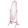 Traditional Queen Anna Style Wood Floor Cheval Mirror, Pink Finish