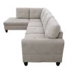 Grey White Flannel Living Room Sofa