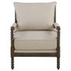 Beige and Natural Removable Back Accent Chair