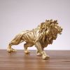 Golden Lion King Resin Ornament Home Office Desktop Animal Statue Decoration Accessories Living Room Home Decoration Ornament