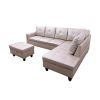 Latte Faux Leather Living Room Sofa Set B