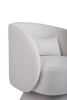 Swivel Accent Chair Armchair, Round Barrel Chair in Fabric for Living Room Bedroom(White)