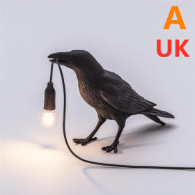 Creative Auspicious Bird Resin Wall Lamp Decoration (Option: Black-A-UK)