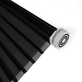 WELLSOURCE No Drill 2"Shangri-la Shades Tension Inside Mount Expansion Window Blind,Custom Size (Color: Black)