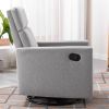 Modern Upholstered Rocker Nursery Chair Plush Seating Glider Swivel Recliner Chair, Gray