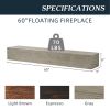 60" Rustic Wood Fireplace Mantel,Wall-Mounted & Floating Shelf for Home Decor