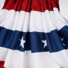 1pc Printed Stripes Stars USA Pleated Fan Bunting Half Banner Flag For July 4th Independence Day Decoration USA Pleated Fan Flag